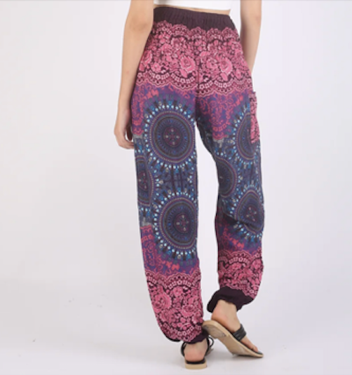 Rose Mandala Boho Yoga Pants